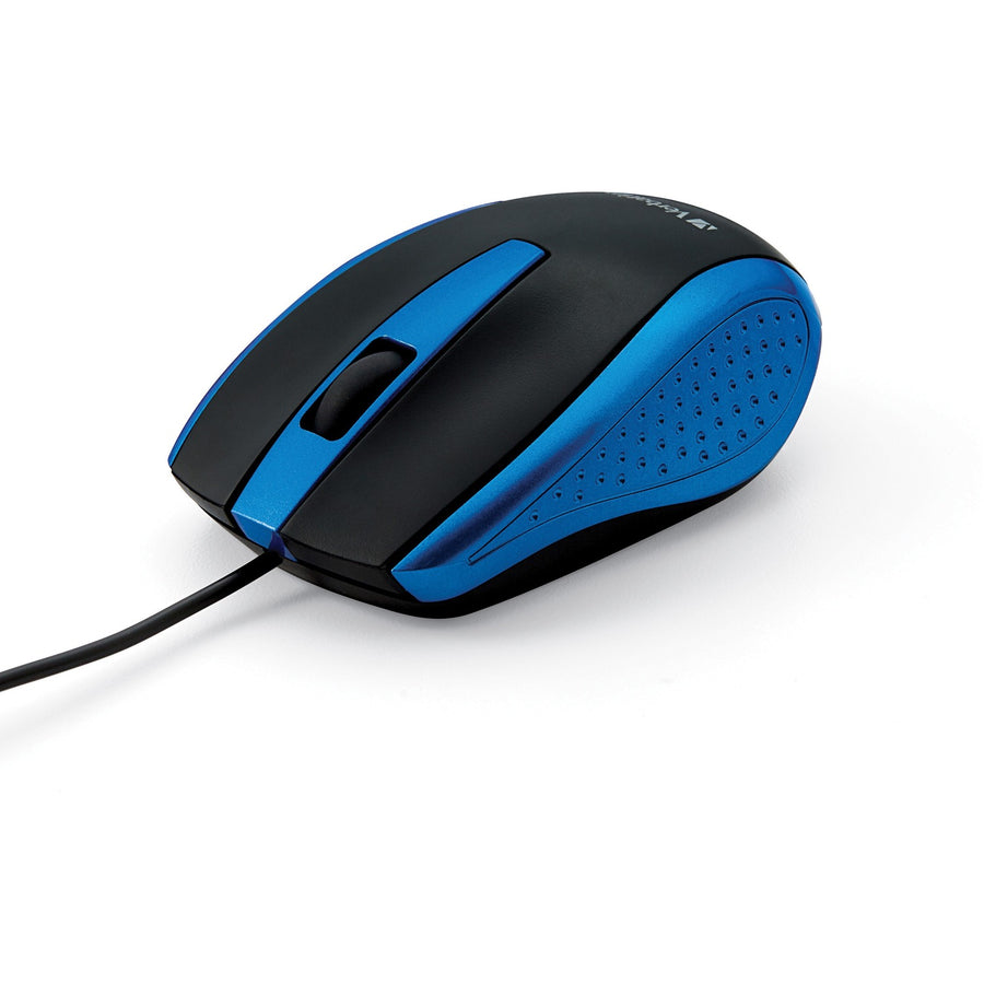 Verbatim Corded Notebook Optical Mouse - Blue, 2.4" x 1.4", VER99743