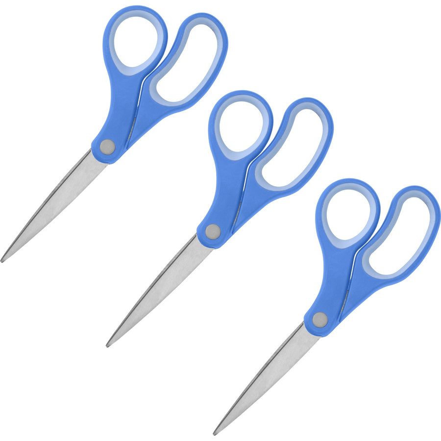 Sparco Bent Multipurpose Scissors, Blue, 3 / Bundle, SPR39043BD
