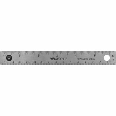 Acme United Westcott 6" Stainless Steel Rulers, 12 / Box — view 1