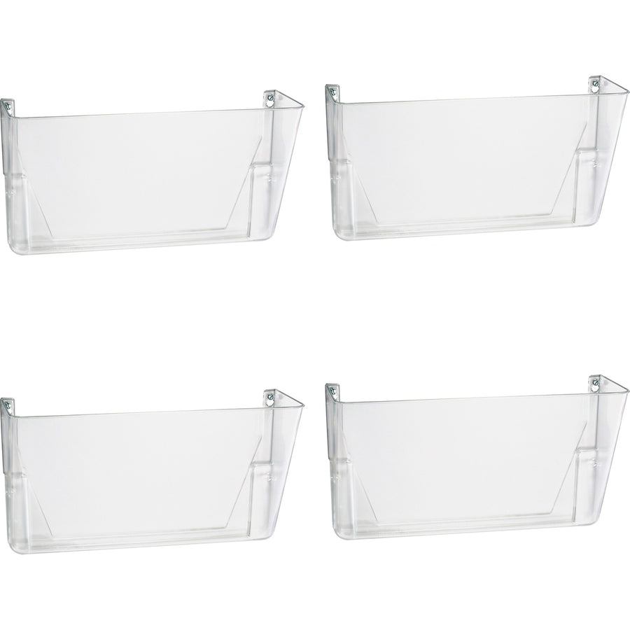 Officemate Mountable Wall File, 13" x 7", Clear, Plastic, 4 / Carton, OIC21434CT