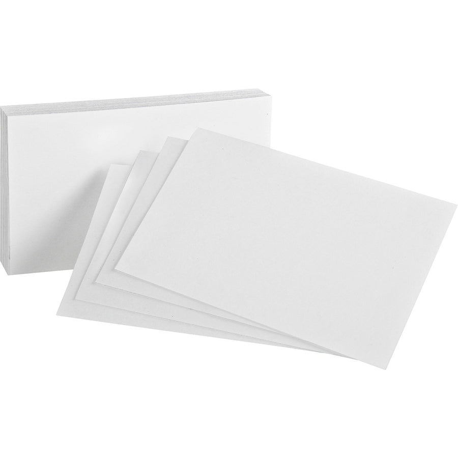 Oxford Plain Index Cards, 4" x 6", White, 85 lb, 5 / Bundle, OXF40BD