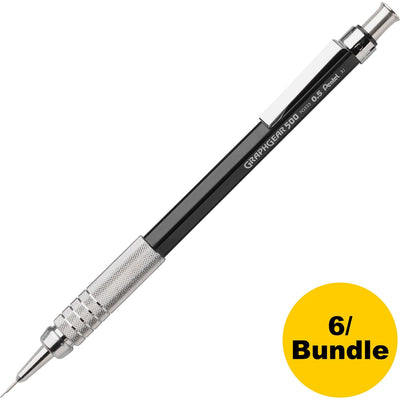 Pentel GraphGear 500 Mechanical Pencils, 0.5 mm, HB, 6 / Bundle, PENPG525ABD