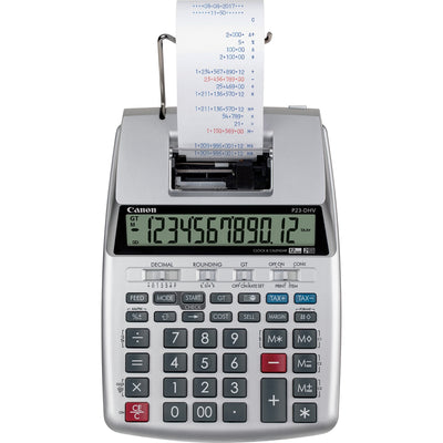 Canon P23-DHV-3 12-digit Printing Calculator, Silver, CNMP23DHV3