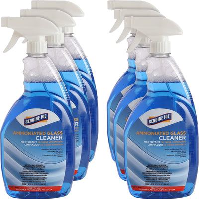 Genuine Joe Ammoniated Glass Cleaner, Blue, 6 / Carton, GJO99669CT