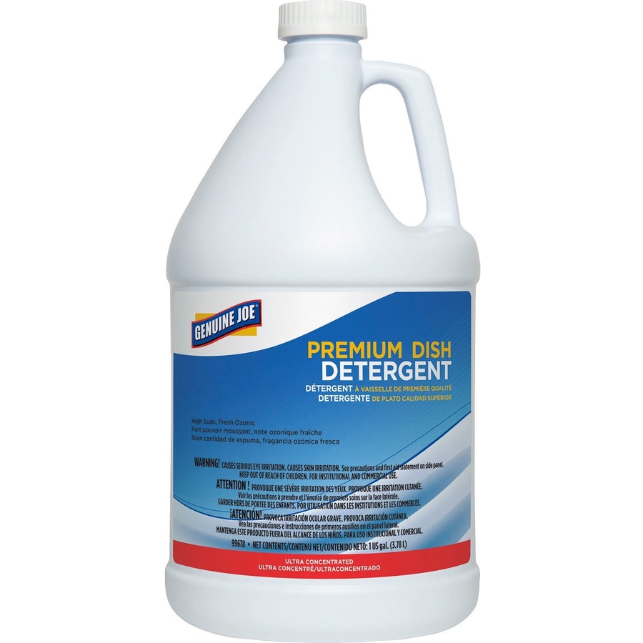 Genuine Joe Premium Dish Detergent, Blue, Film-free, GJO99678