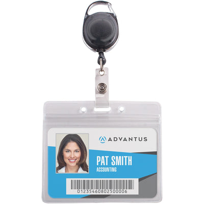 Advantus Badge Reel Holder Combo Pack, Black/Clear, 10 / Pack — view 1