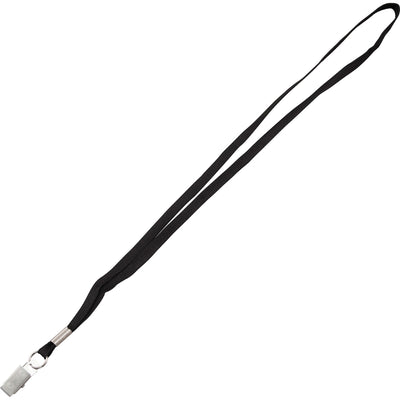 Advantus Flat Clip Lanyard, Black, 100 / Box, AVT97128