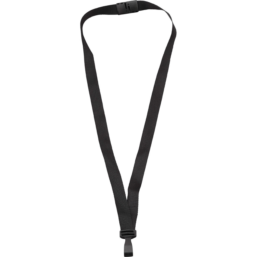 Advantus Plastic Hook Flat Breakaway Lanyard, Black, 12 / Pack, AVT97131