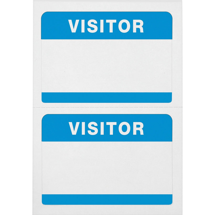 Advantus Self-Adhesive Visitor Badges, Blue, 100 / Box — view 1