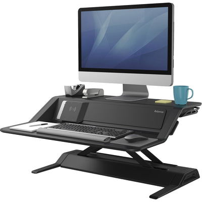 Fellowes Lotus DX Sit-Stand Workstation, Black, FEL8080301