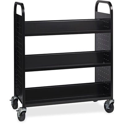 Lorell Double-sided Book Cart, Black, LLR99931