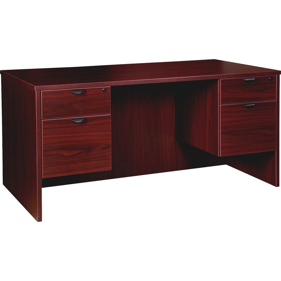 Lorell Prominence 2.0 3/4 Double-Pedestal Desk, 29" Height x 60" Width x 30" Depth, Particleboard, Grommet, LLRPD3060QDPMY