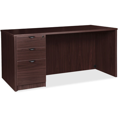 Lorell Prominence 2.0 Left-Pedestal Desk, Brown, LLRPD3672LSPES