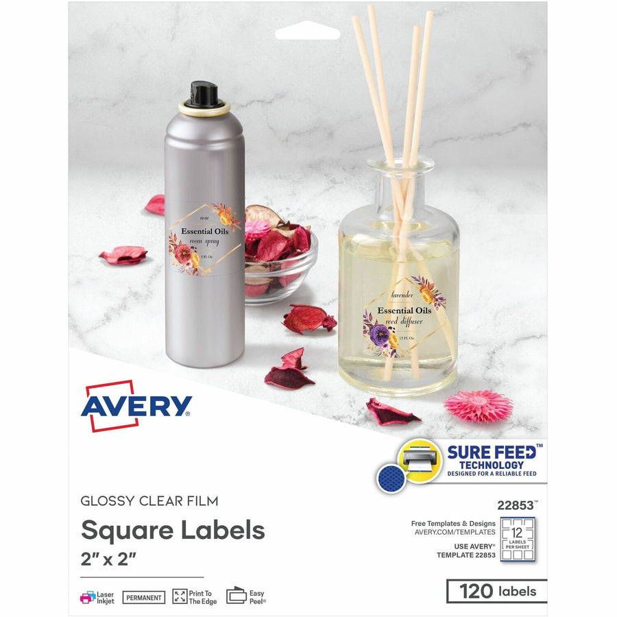 Avery Sure Feed Glossy Labels, Crystal Clear, 1 Pack — view 1