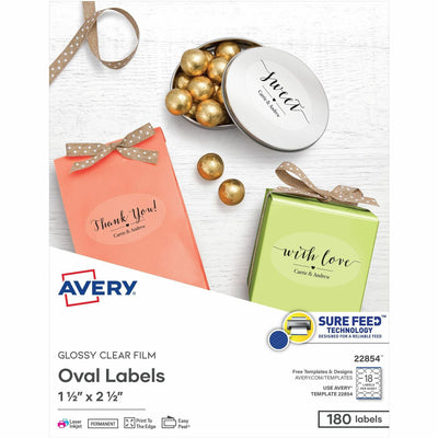 Avery Sure Feed Glossy Labels, Crystal Clear, 1 Pack — view 1