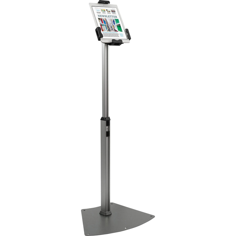 Kantek Adjustable Floor-Mount Tablet Kiosk Stand with Security Locking System, Silver, 4EA/CT — view 1