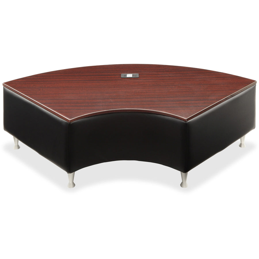 Lorell Fuze Modular Series Lounge Connector Unit, 57.5" x 18", Black, Aluminum, Upholstered, LLR86921