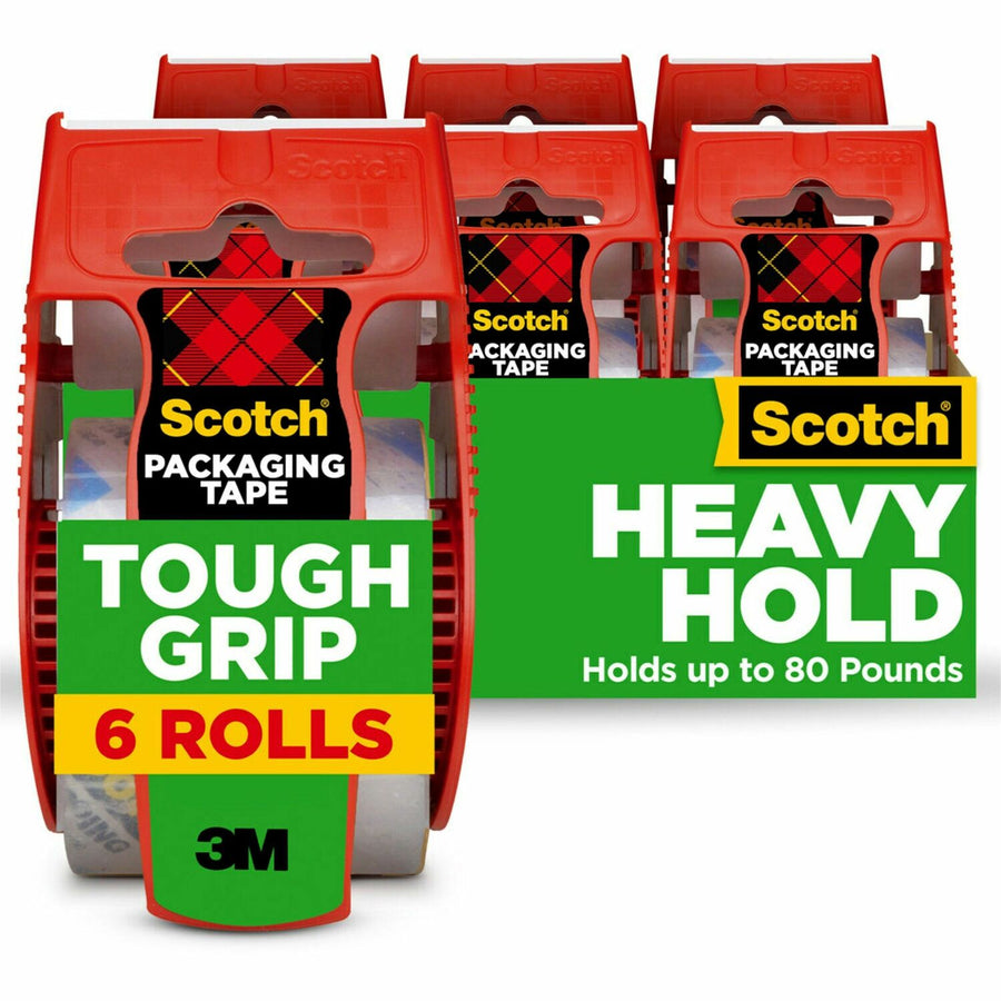 3M Scotch Tough Grip Moving Packaging Tape, Clear, 1 Pack — view 1