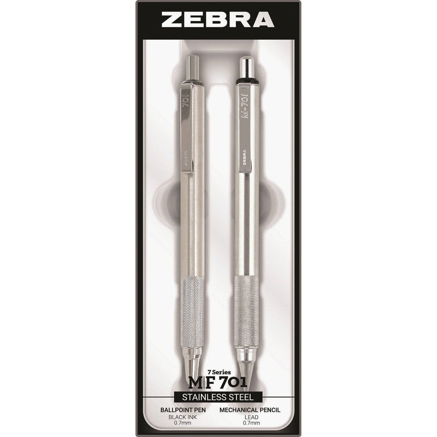 Zebra STEEL 7 Series M/F 701 Mechanical Pencil & Ballpoint Pen Set, 0.7 mm, 2 / Set — view 1