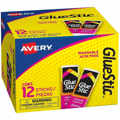 Avery Permanent Glue Stic, White, 12 / Box, AVE00166BX