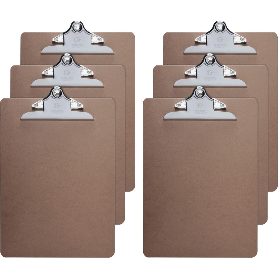 Business Source Hardboard Clipboard, Brown, 9" Width x 12 1/2" Length, 6 / Bundle — view 1