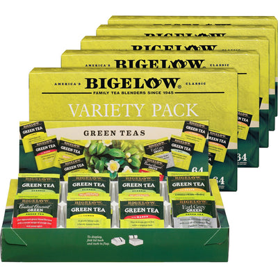 Bigelow Tea Assorted Flavor Tray Pack Green Tea Bag, 6 / Carton, BTC30568CT