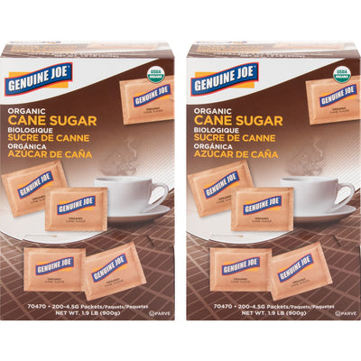 Genuine Joe Turbinado Natural Cane Sugar Packets, 2 / Carton, GJO70470CT