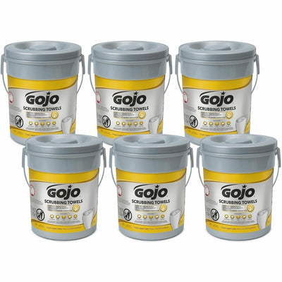 Gojo Scrubbing Towels, White, 6 / Carton, GOJ639606CT