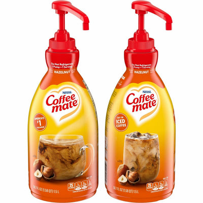 Coffee mate Hazelnut Liquid Concentrate Coffee Creamer - Pump Bottle, 2 / Carton, NES31831CT