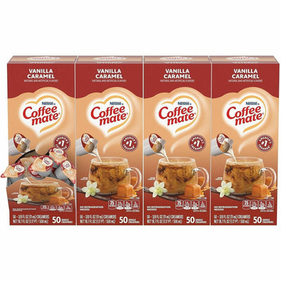 Coffee mate Vanilla Caramel Nondairy Liquid Creamer Singles, 4 / Carton, NES79129CT