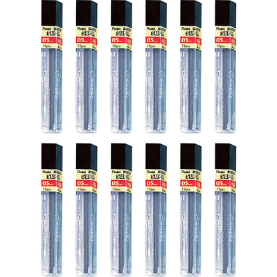 Pentel Super Hi-Polymer Leads, 0.5 mm, 12 / Box, PENC505HBBX