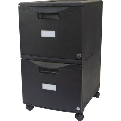 ERA Storex 2-Drawer Locking Mobile Filing Cabinet, Black, STX61312U01C
