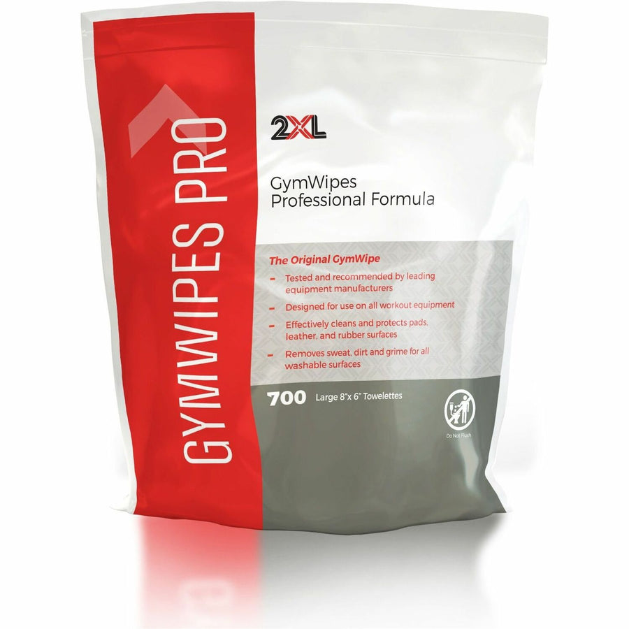 2XL GymWipes Professional Towelettes Bucket Refill, White, Quick Drying, 4 / Carton, TXLL38CT