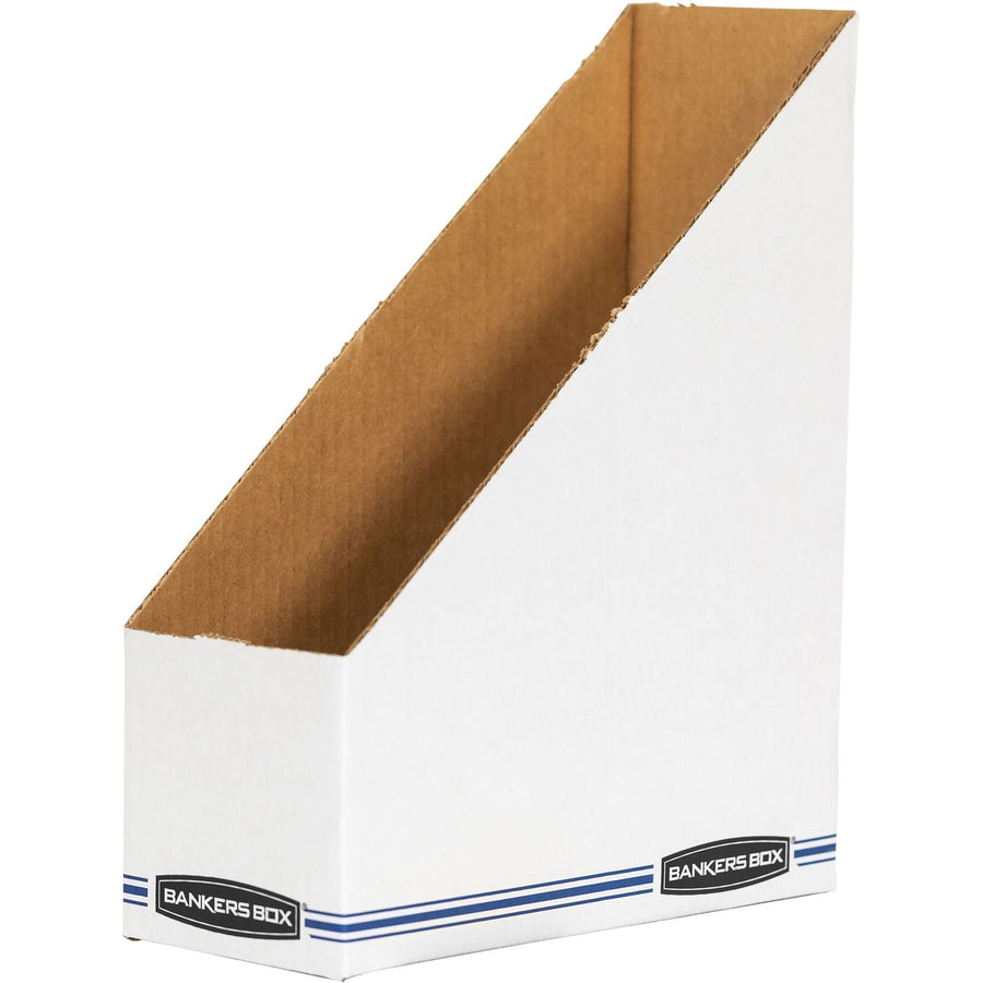 Bankers Box STOR/FILE Magazine File Storage, 4.1" x 12", White, Fiberboard, Sturdy, FEL00723
