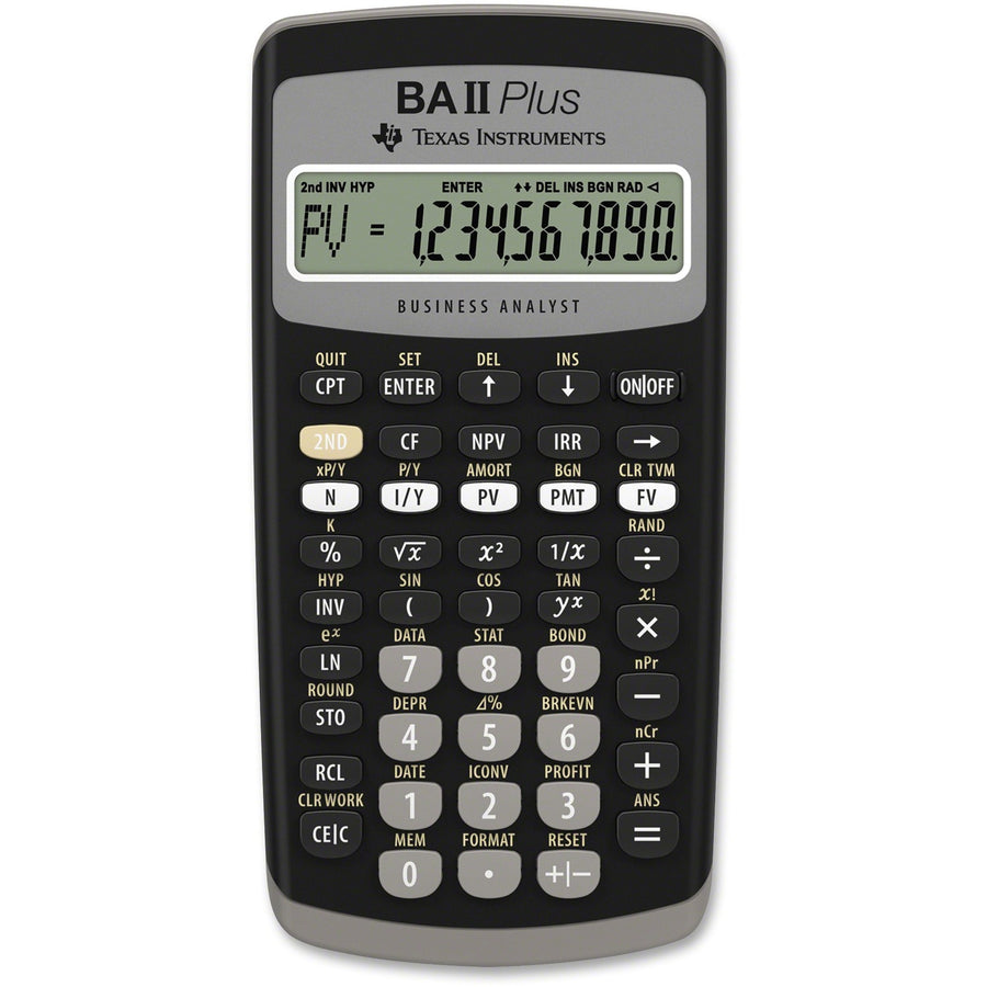 Texas Instruments BA-II Plus Advance Financial Calculator, 3" x 0.6", Dark Gray, TEXBAIIPLUS