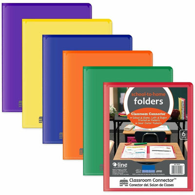 C-Line Classroom Connector Pocket Folder, Purple, 6 / Pack — view 1