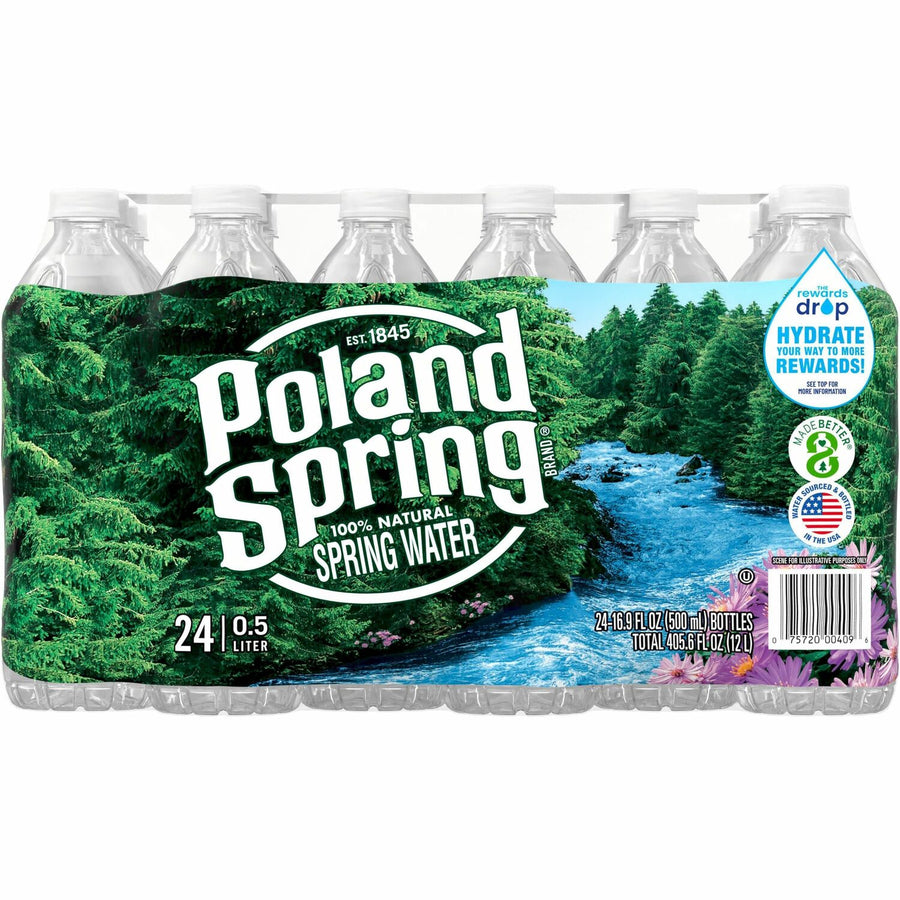 Poland Spring Bottled Spring Water, 24 / Carton, NLE075720004096