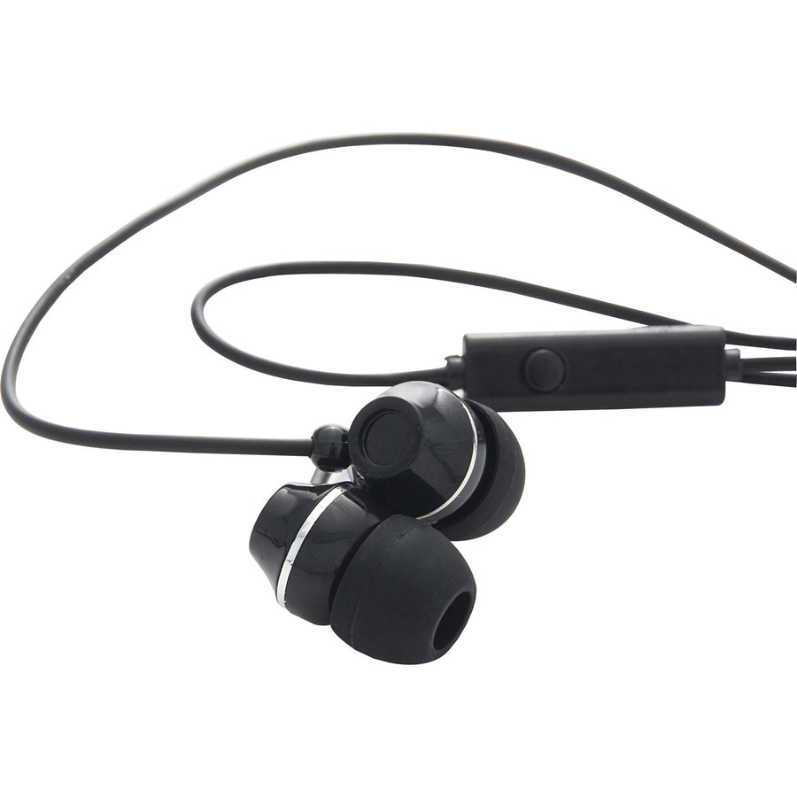 Verbatim Stereo Earphones with Microphone, Black, VER99774