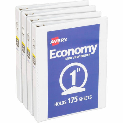 Avery Economy View Binder, White, 5 1/2" Width x 8 1/2" Length, 4 / Bundle — view 1