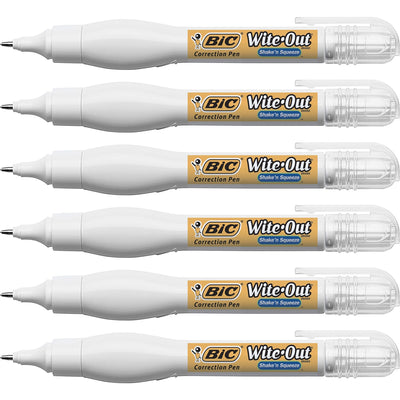 BIC Wite-Out Shake n' Squeeze Correction Pens, White, 6 / Box — view 1
