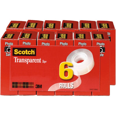 3M Scotch Transparent Tape - 3/4"W, Clear, 2 / Bundle — view 1