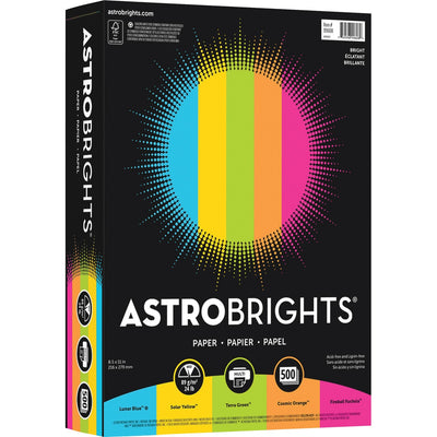 Astro Brights Bright Assortment Paper, 8.5" x 11", Fireball Fuschia, 24 lb, 500 / Pack, WAU99608