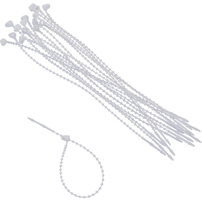 Advantus Beaded Cable Ties, White, 250 / Pack — view 1
