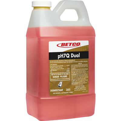 Betco pH7Q Dual Neutral Disinfectant Cleaner, Light Amber, 4 / Carton, BET3554700