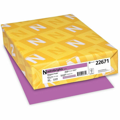 Astrobrights Color Copy Paper - Planetary Purple, 8.5" x 11", 24 lb, Lignin-free, 500 / Ream, WAU22671