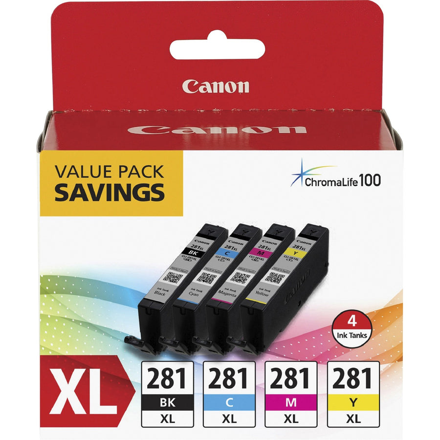 Canon CLI-281XL Original Ink Cartridge - Value Pack, 1 / Pack, CNMCLI281XBKCMY