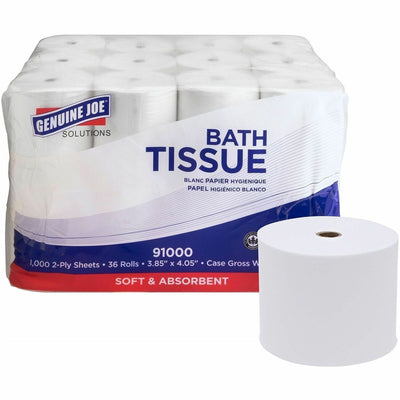 Genuine Joe Double Capacity Bath Tissue, White, 56 / Pallet, GJO91000PL