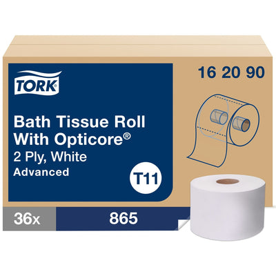 Essity Hygiene and Health AB TORK Advanced Bath Tissue Roll with OptiCore, White, 1 Carton, TRK162090