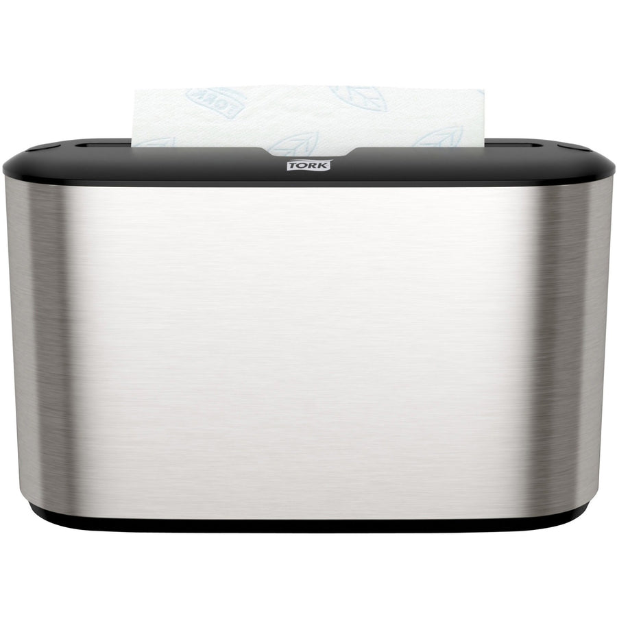 TORK Xpress Countertop Multifold Hand Towel Dispenser, 12.7" x 7.9", Stainless, Metal, Lockable, TRK302030