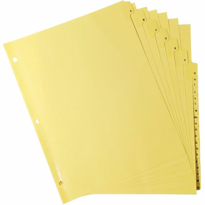 Business Source A-Z Clear Plastic Tab Index Dividers, Buff, 1 Set, BSN01806